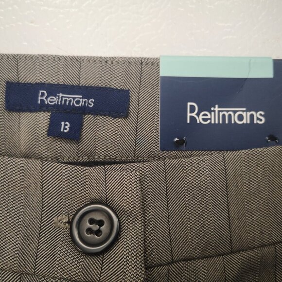 NWT Reitmans Ladies Size 13 Straight Leg Striped Washable/Stretch Dress Pants - Picture 3 of 14
